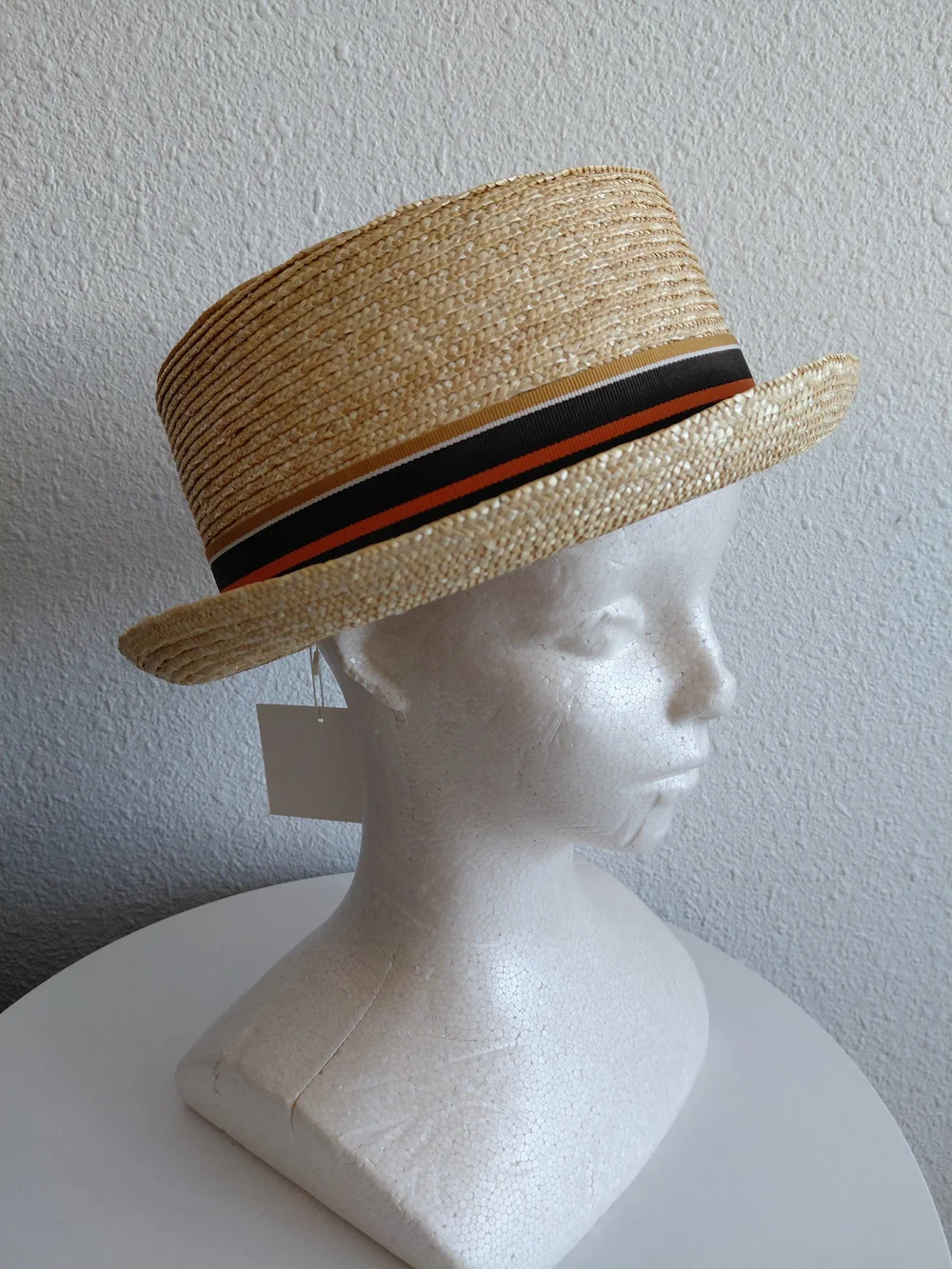 New with tag .H.Busque Thick Real Straw Boater Hat One Size Ajustable